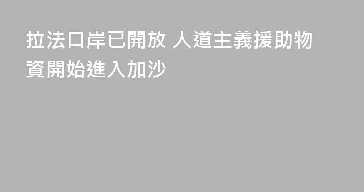 拉法口岸已開放 人道主義援助物資開始進入加沙