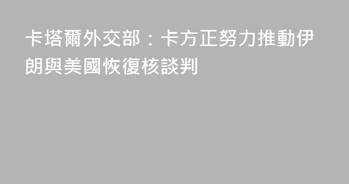 卡塔爾外交部：卡方正努力推動伊朗與美國恢復核談判