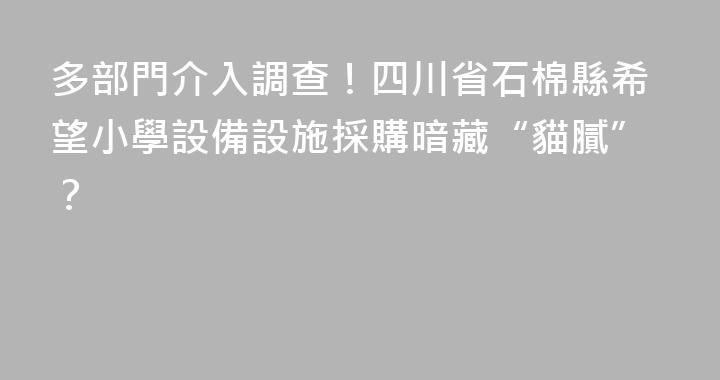 多部門介入調查！四川省石棉縣希望小學設備設施採購暗藏“貓膩”？