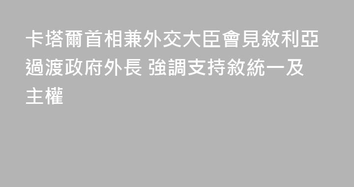 卡塔爾首相兼外交大臣會見敘利亞過渡政府外長 強調支持敘統一及主權