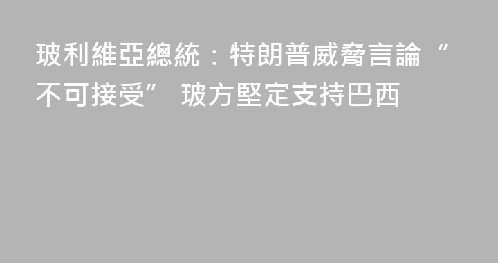 玻利維亞總統：特朗普威脅言論“不可接受” 玻方堅定支持巴西