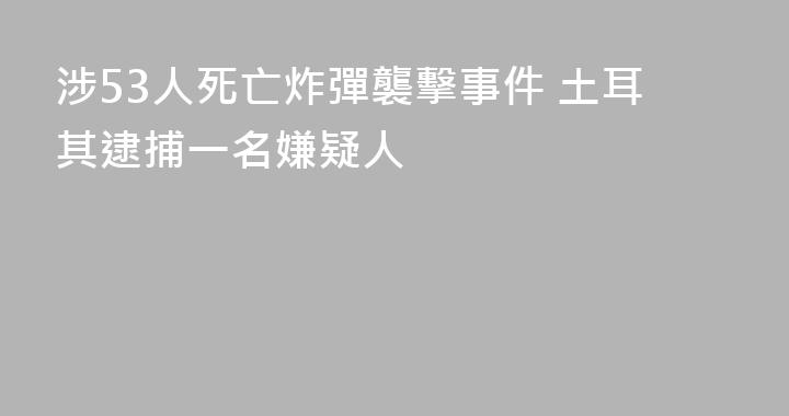 涉53人死亡炸彈襲擊事件 土耳其逮捕一名嫌疑人