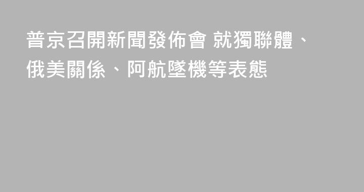 普京召開新聞發佈會 就獨聯體、俄美關係、阿航墜機等表態