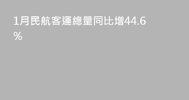 1月民航客運總量同比增44.6%