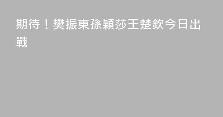 期待！樊振東孫穎莎王楚欽今日出戰