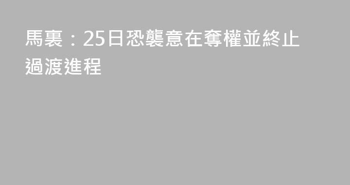 馬裏：25日恐襲意在奪權並終止過渡進程