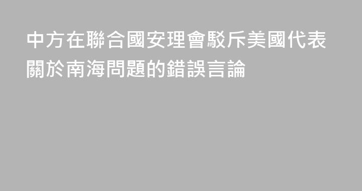 中方在聯合國安理會駁斥美國代表關於南海問題的錯誤言論