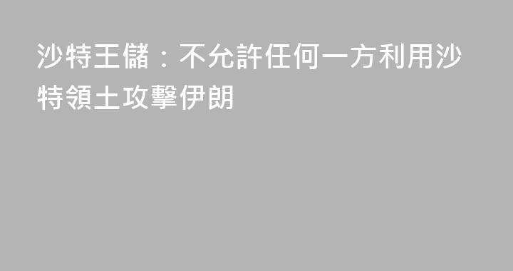 沙特王儲：不允許任何一方利用沙特領土攻擊伊朗