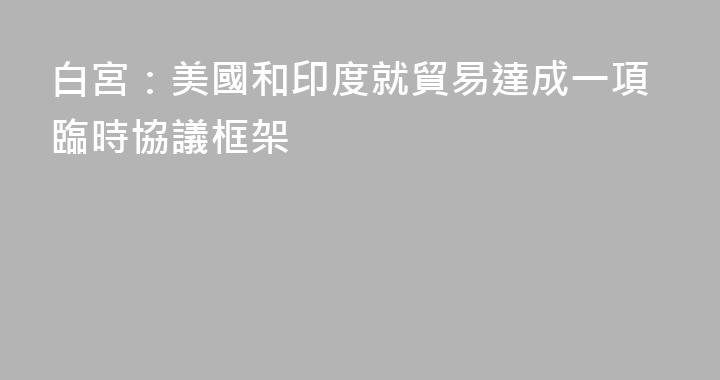 白宮：美國和印度就貿易達成一項臨時協議框架