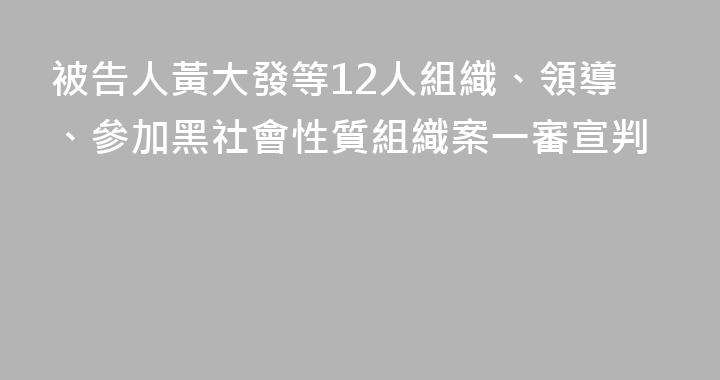 被告人黃大發等12人組織、領導、參加黑社會性質組織案一審宣判