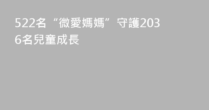 522名“微愛媽媽”守護2036名兒童成長