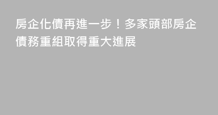 房企化債再進一步！多家頭部房企債務重組取得重大進展