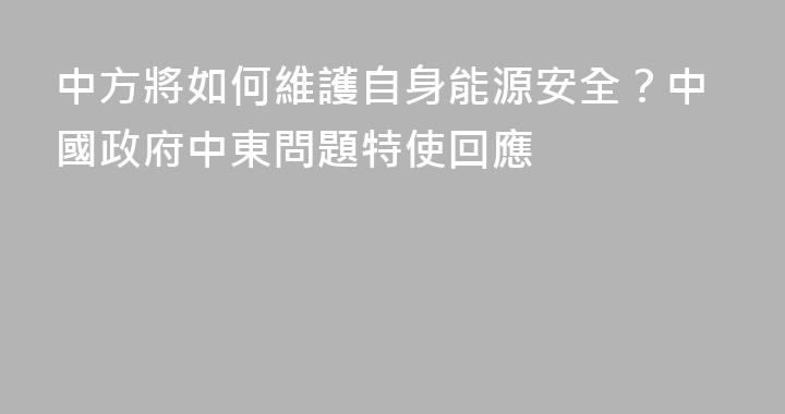 中方將如何維護自身能源安全？中國政府中東問題特使回應