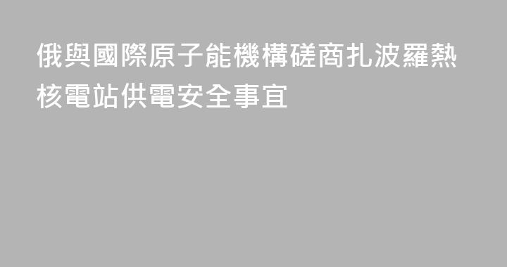 俄與國際原子能機構磋商扎波羅熱核電站供電安全事宜