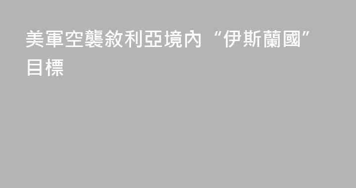 美軍空襲敘利亞境內“伊斯蘭國”目標