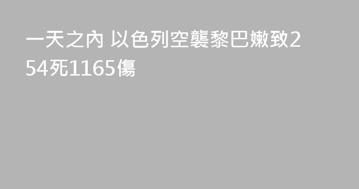 一天之內 以色列空襲黎巴嫩致254死1165傷