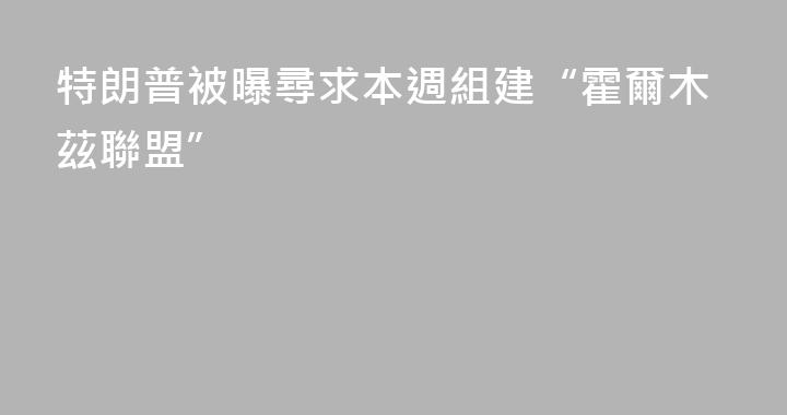 特朗普被曝尋求本週組建“霍爾木茲聯盟”