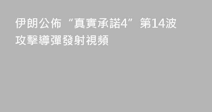 伊朗公佈“真實承諾4”第14波攻擊導彈發射視頻