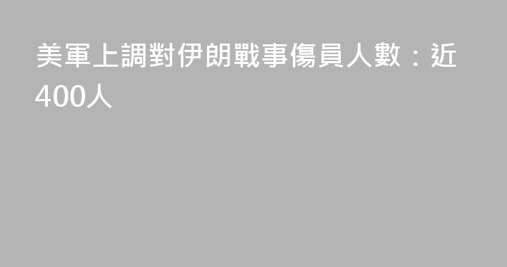 美軍上調對伊朗戰事傷員人數：近400人