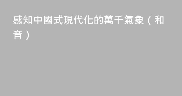 感知中國式現代化的萬千氣象（和音）