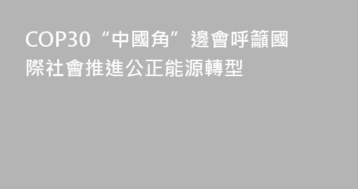 COP30“中國角”邊會呼籲國際社會推進公正能源轉型