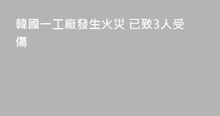 韓國一工廠發生火災 已致3人受傷
