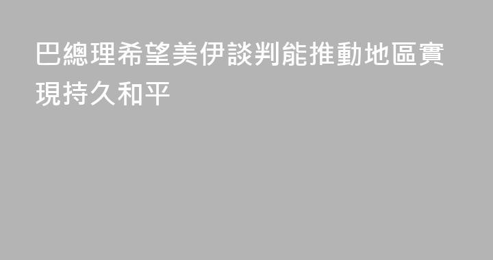 巴總理希望美伊談判能推動地區實現持久和平