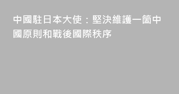 中國駐日本大使：堅決維護一箇中國原則和戰後國際秩序