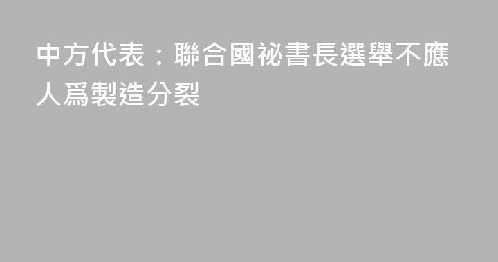 中方代表：聯合國祕書長選舉不應人爲製造分裂