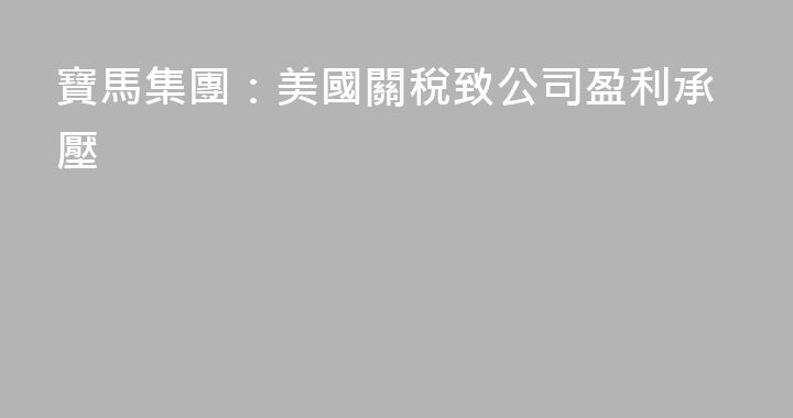 寶馬集團：美國關稅致公司盈利承壓