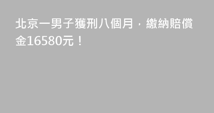 北京一男子獲刑八個月，繳納賠償金16580元！