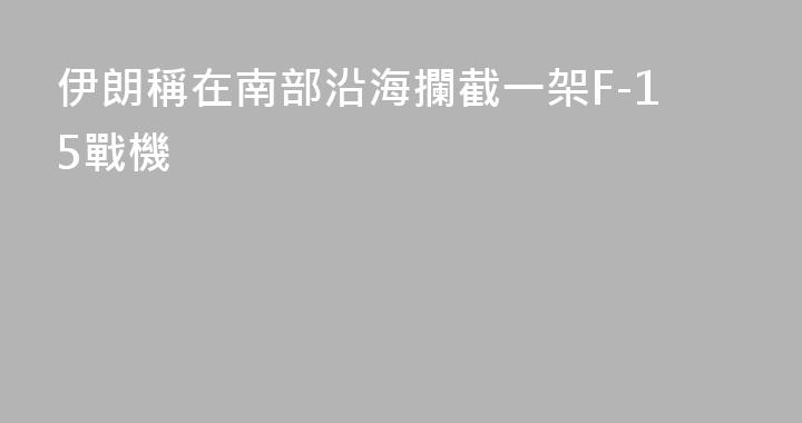 伊朗稱在南部沿海攔截一架F-15戰機