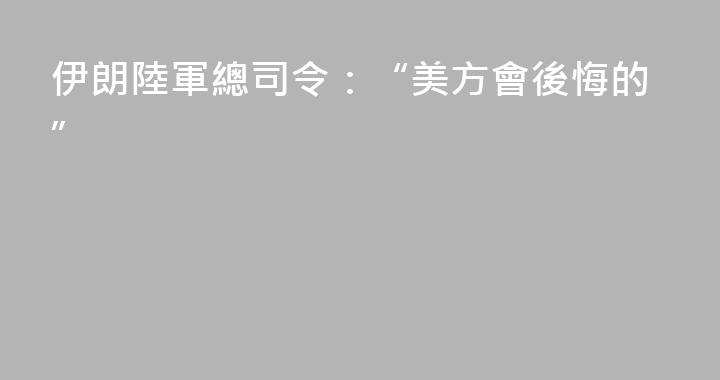 伊朗陸軍總司令：“美方會後悔的”