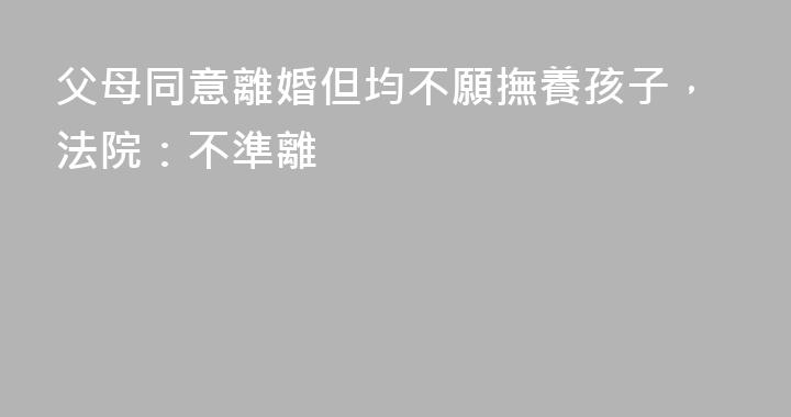 父母同意離婚但均不願撫養孩子，法院：不準離