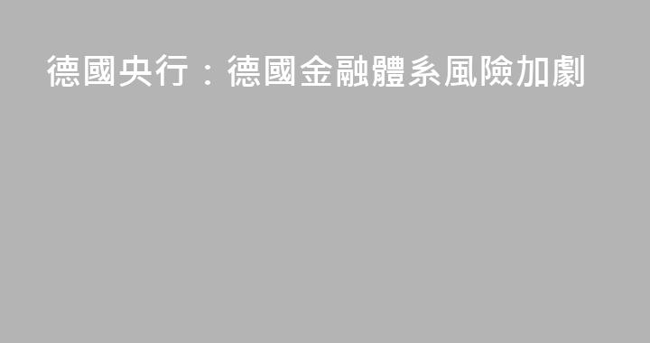 德國央行：德國金融體系風險加劇