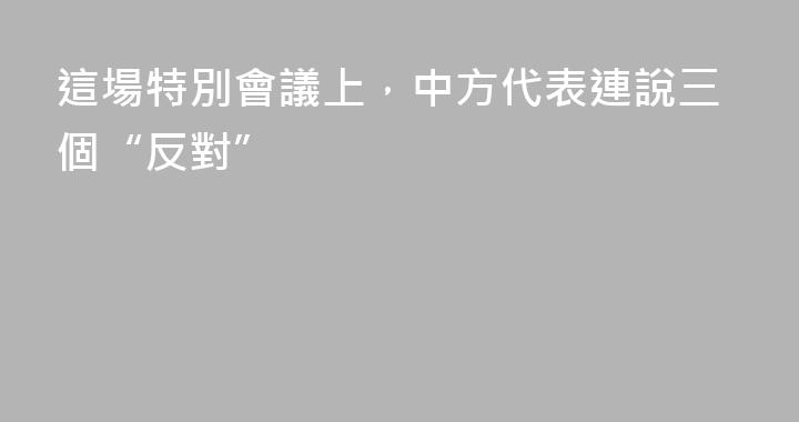 這場特別會議上，中方代表連說三個“反對”