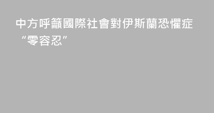 中方呼籲國際社會對伊斯蘭恐懼症“零容忍”