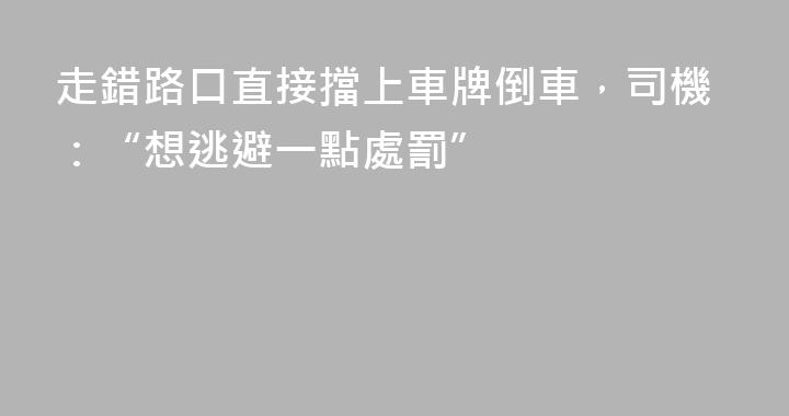 走錯路口直接擋上車牌倒車，司機：“想逃避一點處罰”