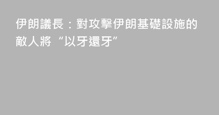 伊朗議長：對攻擊伊朗基礎設施的敵人將“以牙還牙”