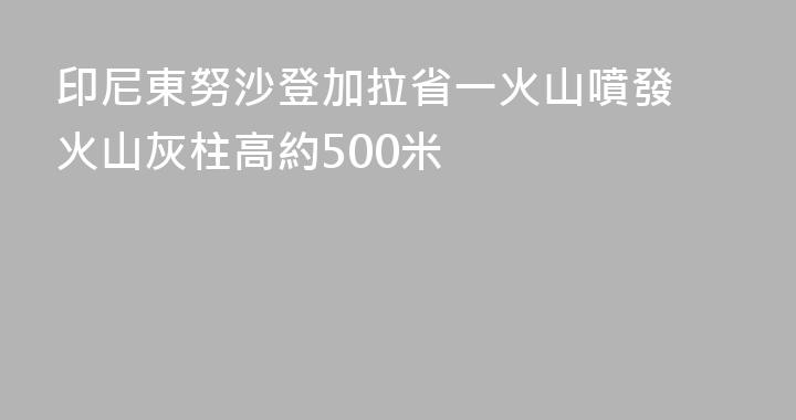 印尼東努沙登加拉省一火山噴發 火山灰柱高約500米