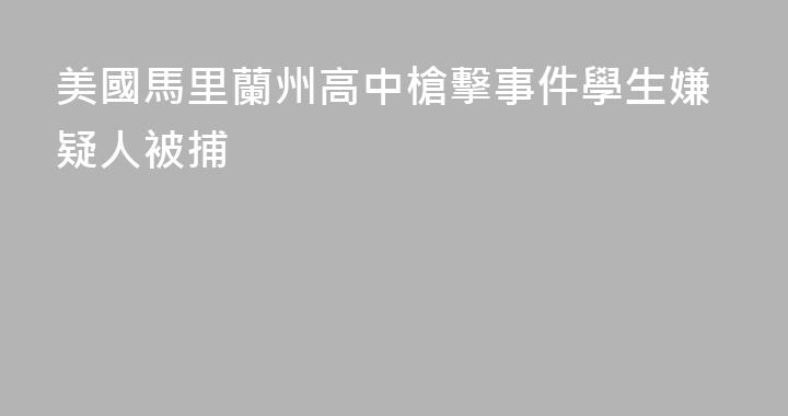 美國馬里蘭州高中槍擊事件學生嫌疑人被捕