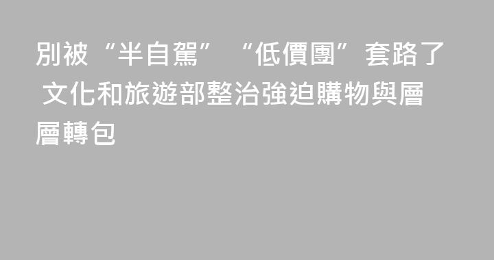別被“半自駕”“低價團”套路了 文化和旅遊部整治強迫購物與層層轉包