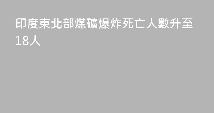 印度東北部煤礦爆炸死亡人數升至18人