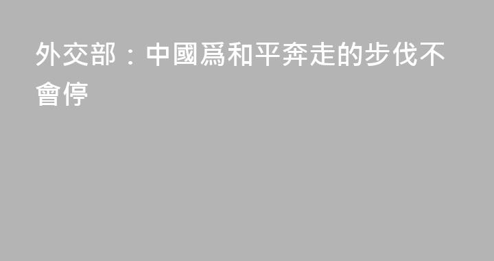 外交部：中國爲和平奔走的步伐不會停