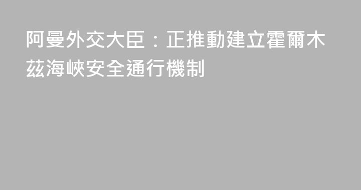 阿曼外交大臣：正推動建立霍爾木茲海峽安全通行機制