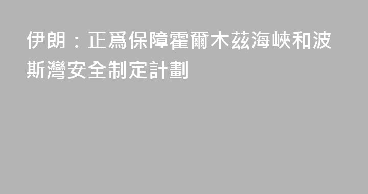 伊朗：正爲保障霍爾木茲海峽和波斯灣安全制定計劃