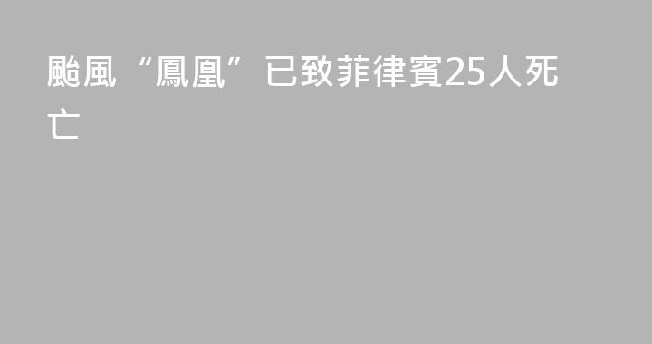 颱風“鳳凰”已致菲律賓25人死亡