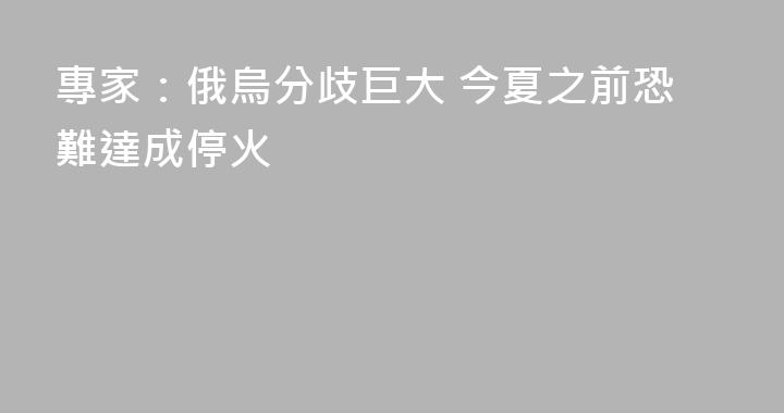 專家：俄烏分歧巨大 今夏之前恐難達成停火