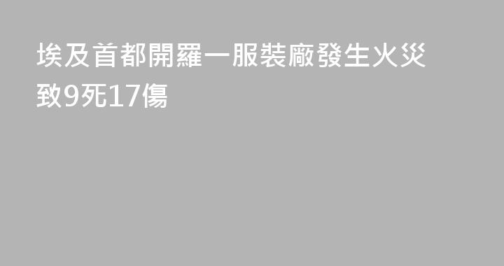 埃及首都開羅一服裝廠發生火災 致9死17傷