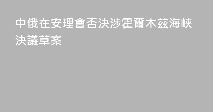 中俄在安理會否決涉霍爾木茲海峽決議草案